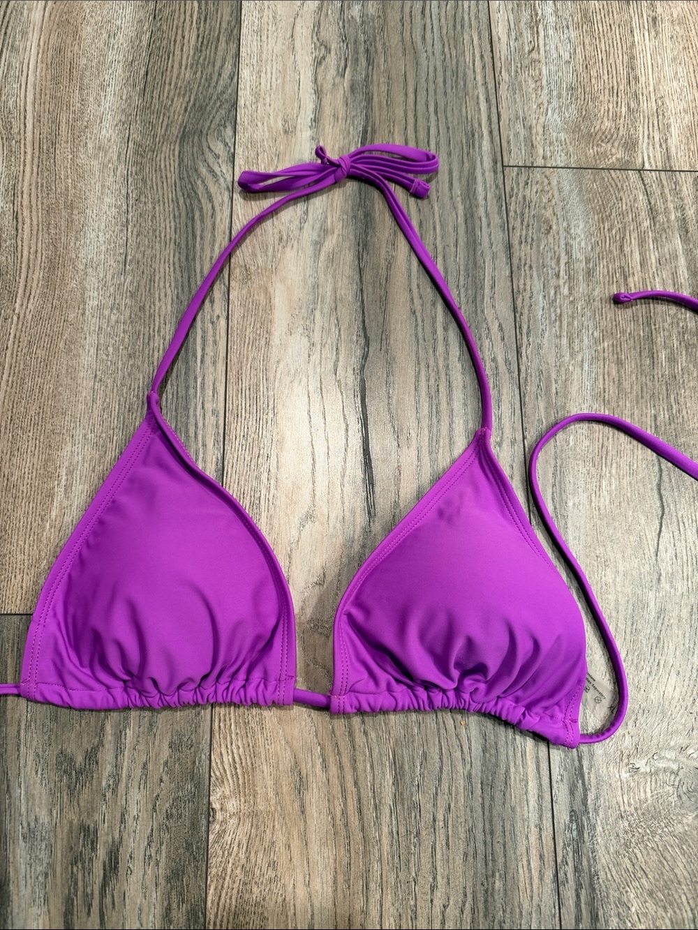 SHEIN Purple Triangle Tie Bikini Top